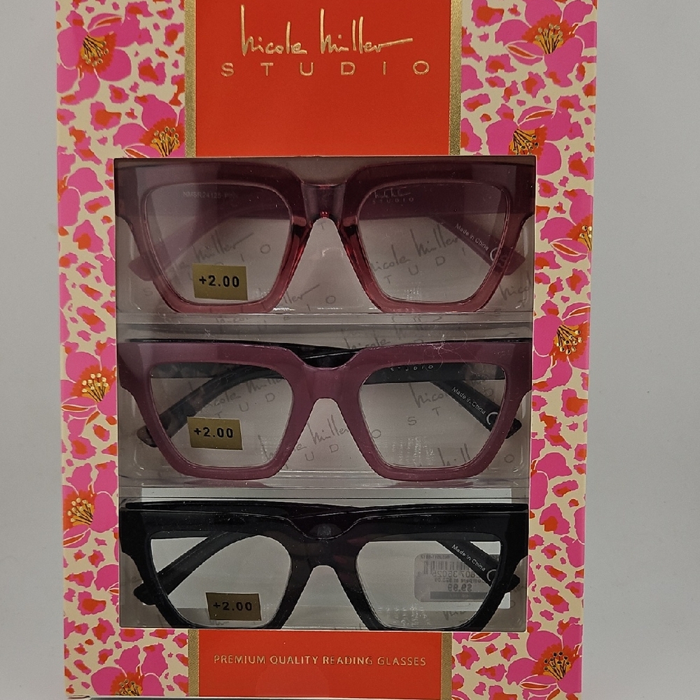 Nicole Miller Studio Reading Glasses Trio 2.00